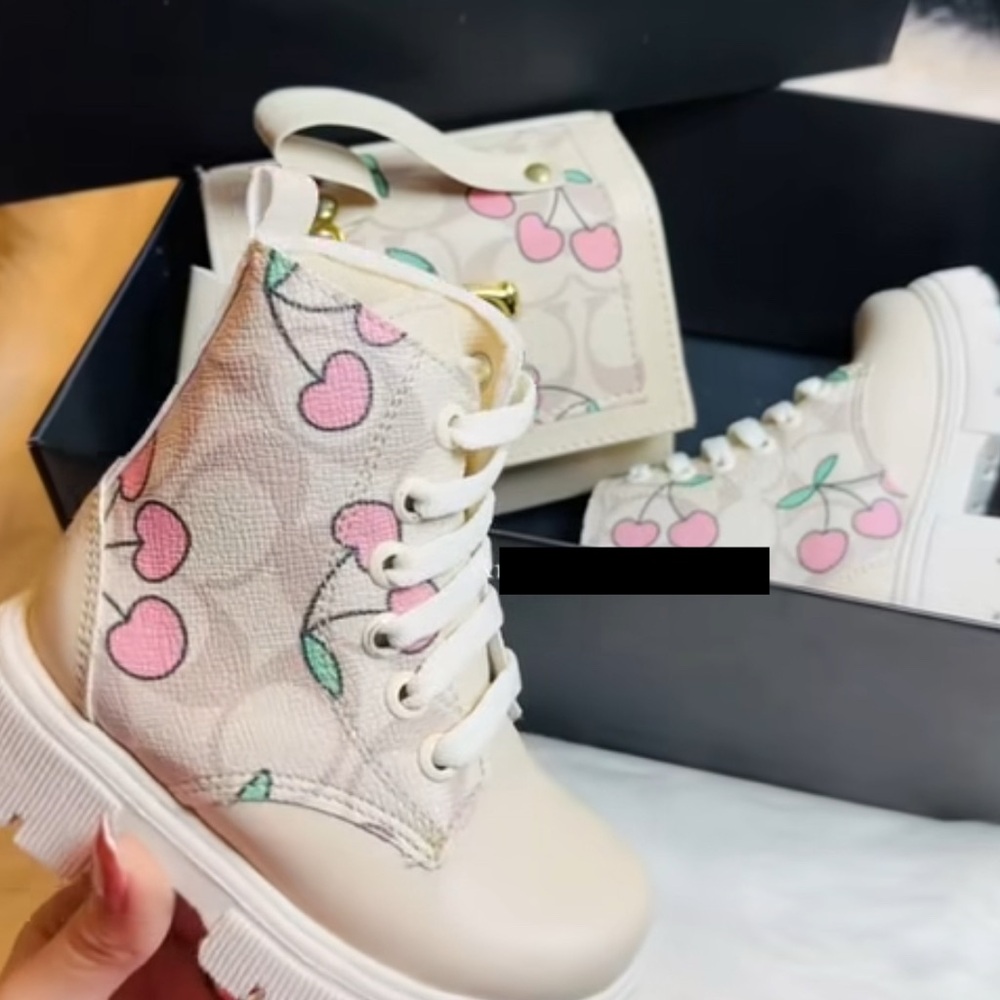 Kids Cherry Print Boots